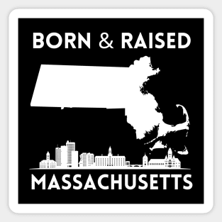 Born and raised Massachusetts Id rather be in Boston MA skyline state trip Sticker